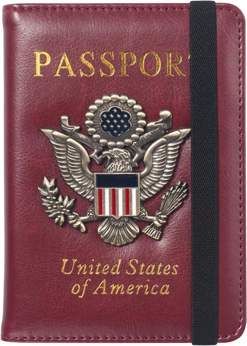 FACATH Premium Passport Holder for Travel, RFID Blocking Passport Cover Slim, Durable & Travel-Friendly, Passport Wallet Keep Your Documents Safe & Organized (Wine Red) - Image 1